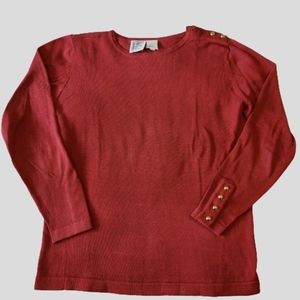 Hero vintage womens red 100% mercerized cotton long-sleeved shirt Size: small